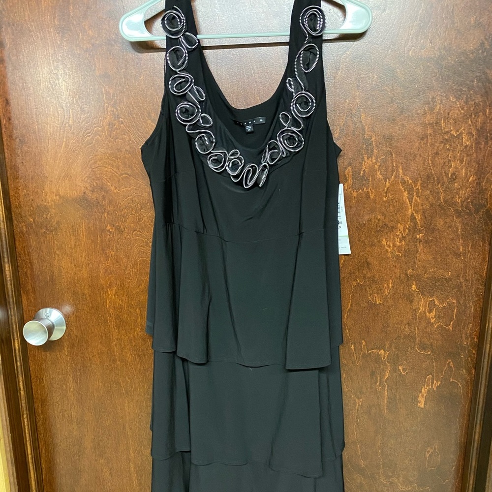 Black Dress with Zipper Neck Detail